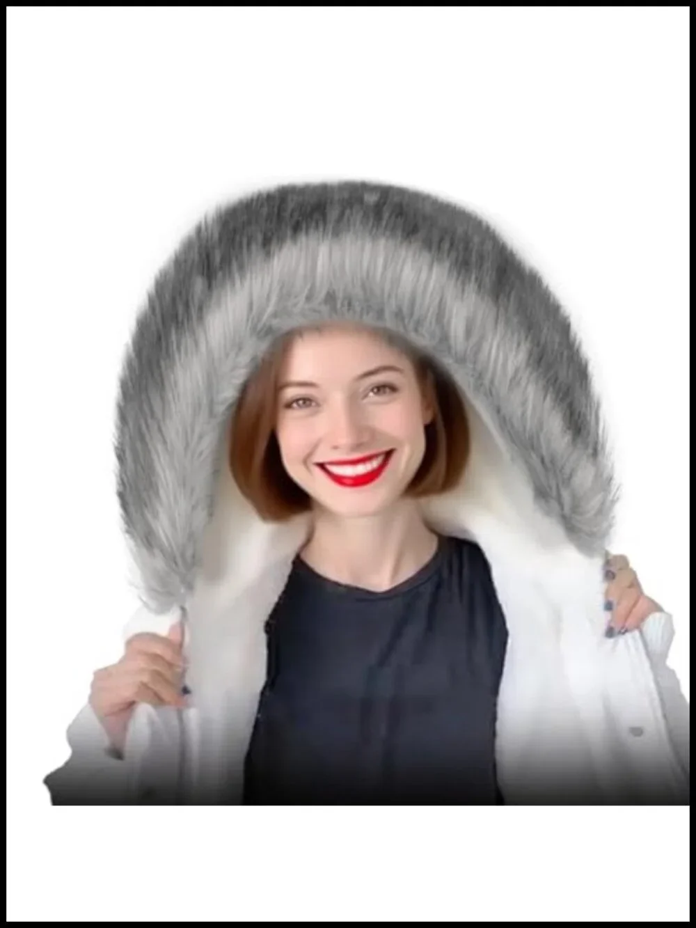 Faux Fur Collar Scarf Shawl Shrug - Detachable Winter Wrap